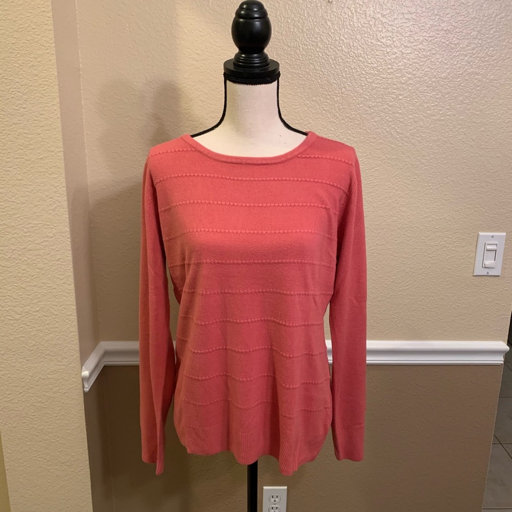 Karen Scott Luxsoft Ottoman Sweater Pink Orchid PL